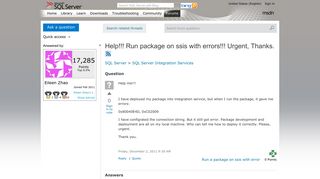 Help!!! Run package on ssis with errors!!! Urgent, Thanks. - MSDN ...