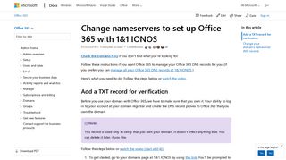 Change nameservers to set up Office 365 with 1&1 IONOS | Microsoft ...