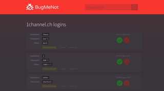 1channel.ch passwords - BugMeNot