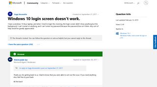 Windows 10 login screen doesn't work. - Microsoft Community