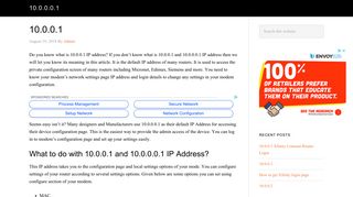 10.0.0.0.1 IP Address Default Admin Router Login