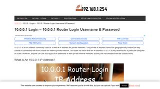 10.0.0.1 Login - 10.0.0.1 Router Login Username & Password