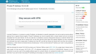 Private IP Address | IP Lookup: 10.0.0.38