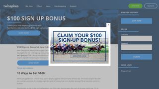 TwinSpires.com | $100 Sign-Up Bonus | Bet Online With The Leader In ...