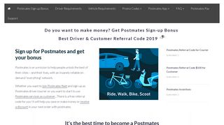 Postmates Sign-up Bonus - Bonus up to $1000 |Postmatesbonus.com