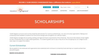 10,000 Degrees | Scholarships