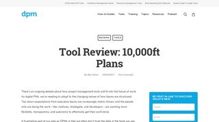 Tool Review: 10,000ft Plans - The Digital Project Manager