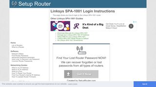 How to Login to the Linksys SPA-1001 - SetupRouter