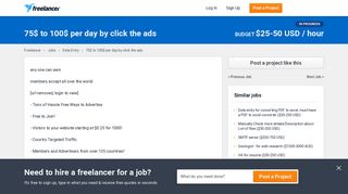 75$ to 100$ per day by click the ads | Data Entry - Freelancer
