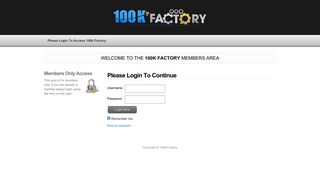 100K Factory Original Login