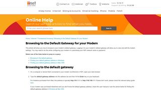 Browsing to the Default Gateway for your Modem - iiHelp - iiNet