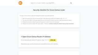10.1.1.1 - Orcon Genius Router login and password - modemly