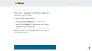 How can I access my Web-based email account [Webmail ...