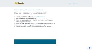 How do I access my email account? - 101domain GRS Limited