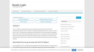 10.0.0.1 | Router Login