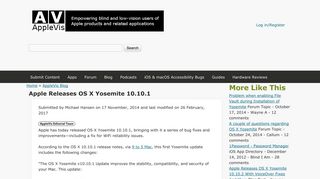 Apple Releases OS X Yosemite 10.10.1 | AppleVis