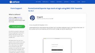 FormsCentral Exporter App stuck at login using MAC OSX Yosemite 10 ...