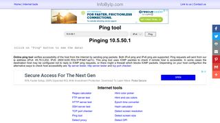 Ping tool 10.5.50.1 - InfoByIp.com