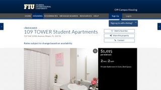 109 TOWER Student Apartments - Florida International University