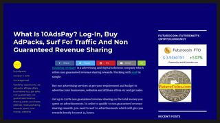 What Is 10AdsPay? Log-In, Buy AdPacks, Surf For Traffic And Non ...