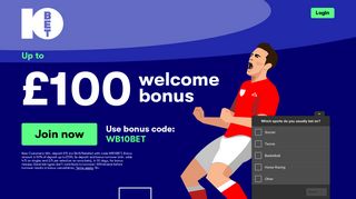 10Bet Sports Betting Bonus: 50% Up To £100