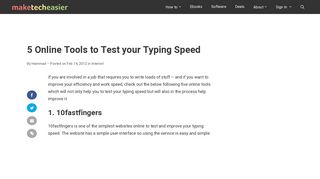 5 Online Tools to Test your Typing Speed - Make Tech Easier