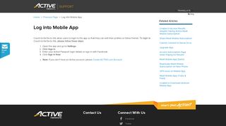 Log into Mobile App | ACTIVE.com Help & Support - Customer Support