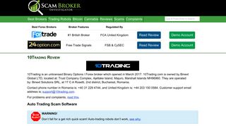 Scam Broker Investigator • 10Trading Review
