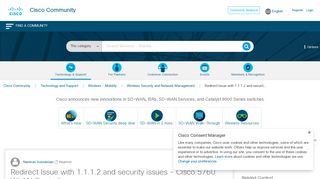 Redirect Issue with 1.1.1.2 and securit... - Cisco Community