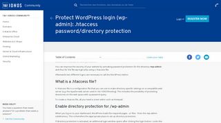 Protect WordPress login (wp-admin): .htaccess password ... - 1&1 IONOS