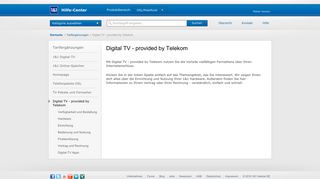 Digital TV - provided by Telekom - 1&1 Hilfe Center