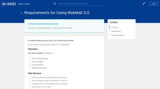 Requirements for using the WebMail 2.0 - 1&1 IONOS Help