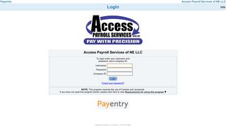 Access Payroll Services of NE LLC - Login - Payentry