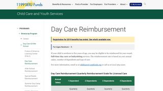 Day Care Reimbursement | 1199SEIU Funds