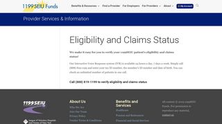 Eligibility and Claims Status | 1199SEIU Funds