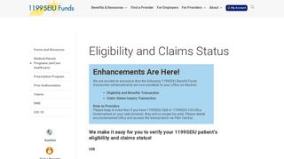 Eligibility and Claims Status | 1199SEIU Funds