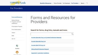 Forms and Resources for Providers | 1199SEIU Funds