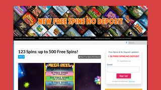 123 Spins: up to 500 Free Spins! - New Free Spins No Deposit