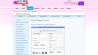 123 Flash Chat – Sign-in/Register Panel - 123 Flash Chat Net