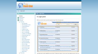 Login Panel-123 Flash Chat Client Help