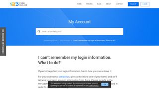 Forgotten login information. What to do? | 123FormBuilder Help