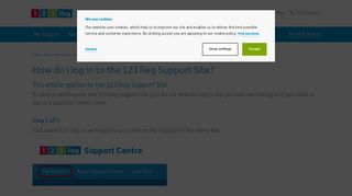 How do I log in to the 123 Reg Support Site? | 123 Reg