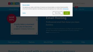 Email hosting - Get your business class email and save 50% - 123 Reg