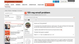 123-reg email problem | UK Business Forums