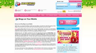 Bingo on Your Mobile - 123 Bingo Online