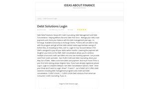 Debt Solutions Login | Ideas about Finance - finaceinfo