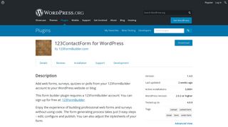 123ContactForm for WordPress | WordPress.org