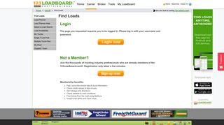Load Search - Find Loads To Haul | 123Loadboard.com - Sign in