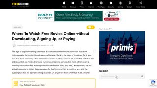 Where To Watch Free Movies Online without Downloading, Signing ...