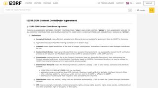 Contributor Agreement - 123RF.com